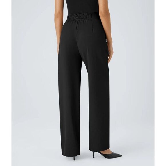 NWT Size Med Halara High Waisted Button Zipper Side Pocket Shirred Straight Leg - Picture 1 of 2